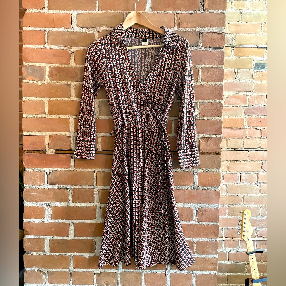 Made in USA Vintage 70s Wrap Dress